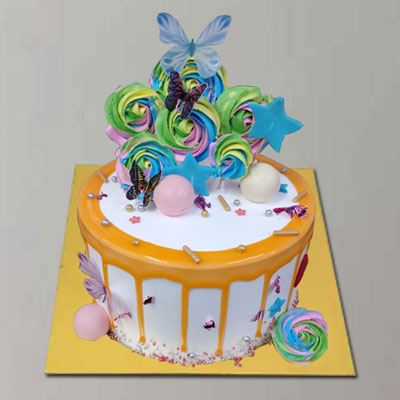 "Round shape Designer Cake - 1kg (Code C08) - Click here to View more details about this Product
